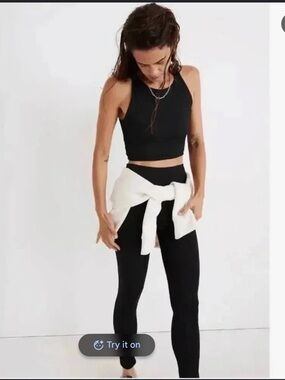 Madewell MWL Women's racer back Athletic Crop Tank Top Size S NWT